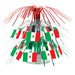 A hanging cascade centerpiece featuring a mexican flag design. Sold as a single piece.