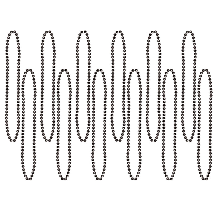 A party small round strand of plastic beads. Comes in a pack of 12.