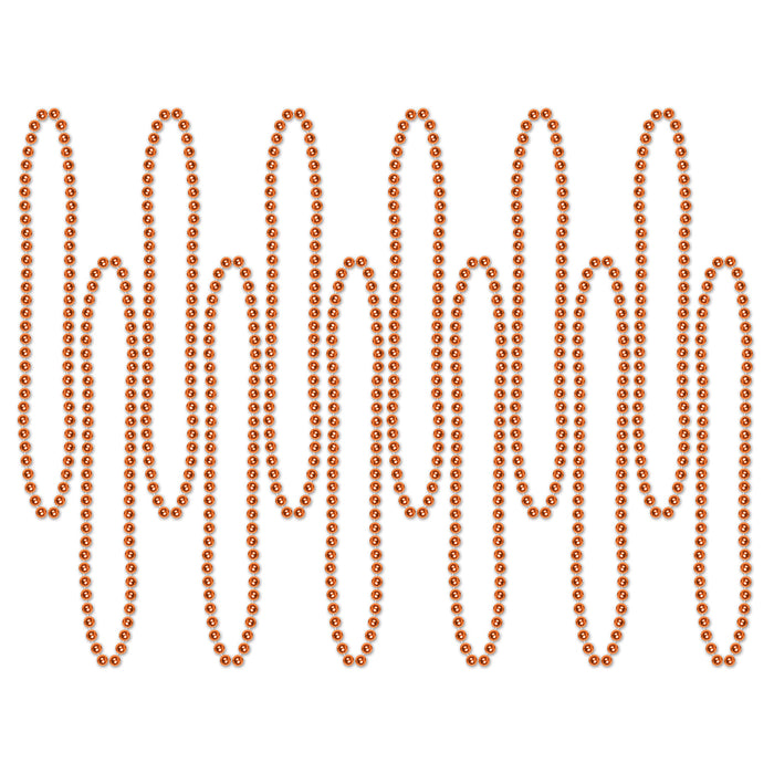 A party small round strand of plastic beads. Comes in a pack of 12.