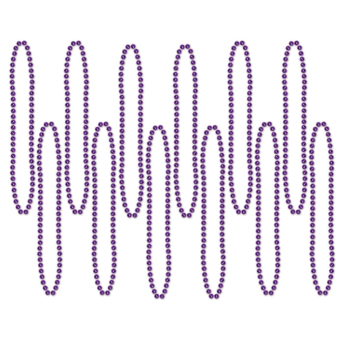 A party small round strand of plastic beads. Comes in a pack of 12.
