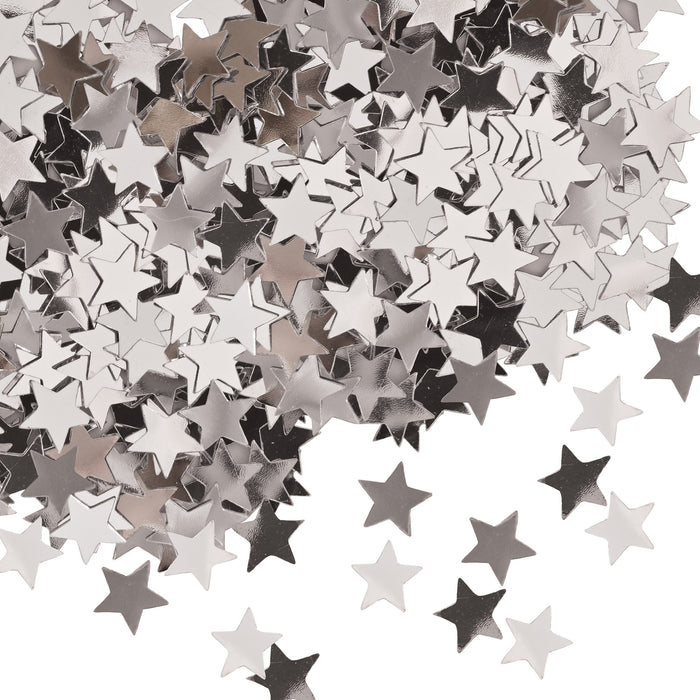 A scattered metallic confetti pieces featuring a stars design. Sold as a single piece.