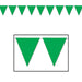 A green pennant banner of triangular flags. Sold as a single piece.