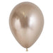Single large pearlescent champagne-colored latex balloon with a reflective metallic sheen displayed against a white background.