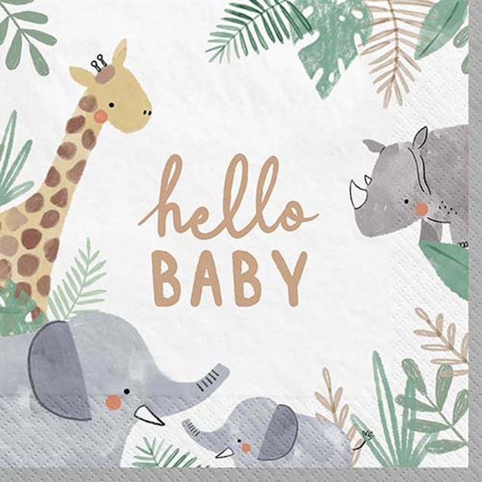 Hello Baby Jungle Lunch Napkins | 16ct