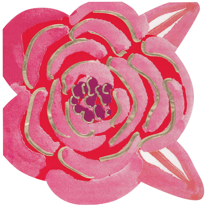 Valentine's Flower Shaped Luncheon Napkins with foil | 16 ct