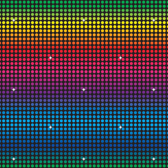 A large printed scene-setter backdrop printed with a disco design. Sold as a single piece.