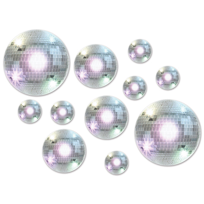 A set of flat die-cut cutouts featuring a disco ball design. Comes in a pack of 20.