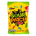 Sour Patch Kids: sour candy. Sold in an 8 oz clear plastic peg bag that hangs from a printed header card, with the candy visible inside.