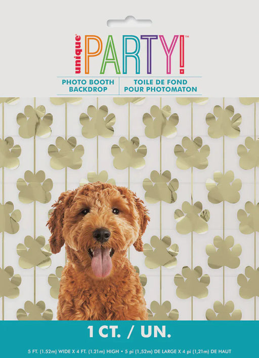 Gold Paw Print Photo Backdrop | 1ct