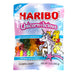 Haribo Unicorn-I-Liscious Gummi Candy: soft, chewy gummy candies. Sold in a 5 oz clear plastic peg bag that hangs from a printed header card, with the candy visible inside.