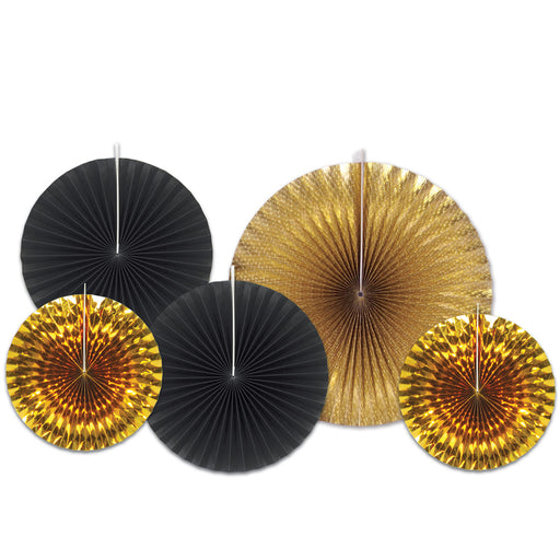 Assorted Paper & Foil Decorative Fans | 5ct