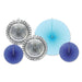 A foil folded paper fan decoration featuring a decorative design. Comes in a pack of 5.
