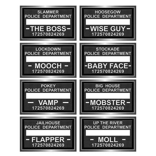 Speakeasy Mug Shot Photo Fun Signs | 8ct