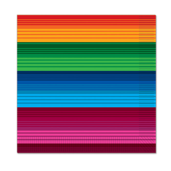A small beverage napkin printed with a fiesta design. Comes in a pack of 16.