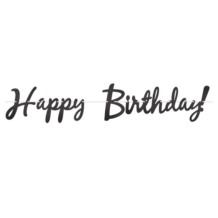 A foil coiled hanging streamer featuring a happy birthday! design. Sold as a single piece.