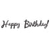 A foil coiled hanging streamer featuring a happy birthday! design. Sold as a single piece.