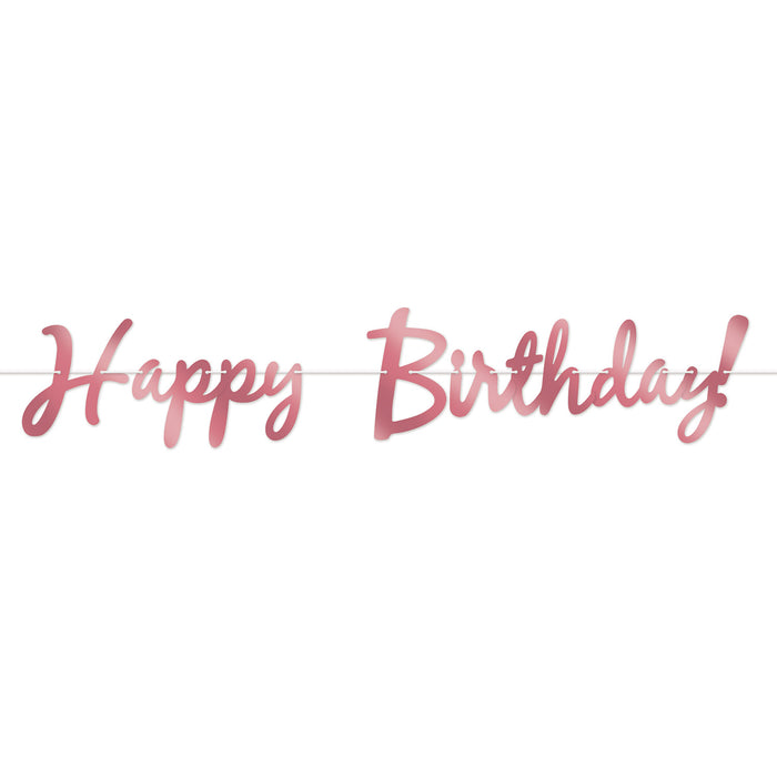 A foil coiled hanging streamer featuring a happy birthday! design. Sold as a single piece.
