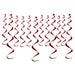 A metallic cluster of hanging swirl decorations. Comes in a pack of 12.