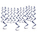 A metallic cluster of hanging swirl decorations. Comes in a pack of 12.