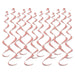 A metallic cluster of hanging swirl decorations. Comes in a pack of 12.