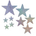 A set of flat die-cut holographic cutouts featuring a star design. Comes in a pack of 9.