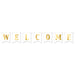 A foil coiled hanging streamer featuring a welcome design. Sold as a single piece.