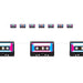 A coiled hanging streamer featuring a cassette tape design. Sold as a single piece.