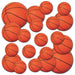 A set of flat die-cut cutouts featuring a basketball design. Comes in a pack of 20.
