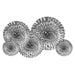 A metallic folded paper fan decoration. Comes in a pack of 5.
