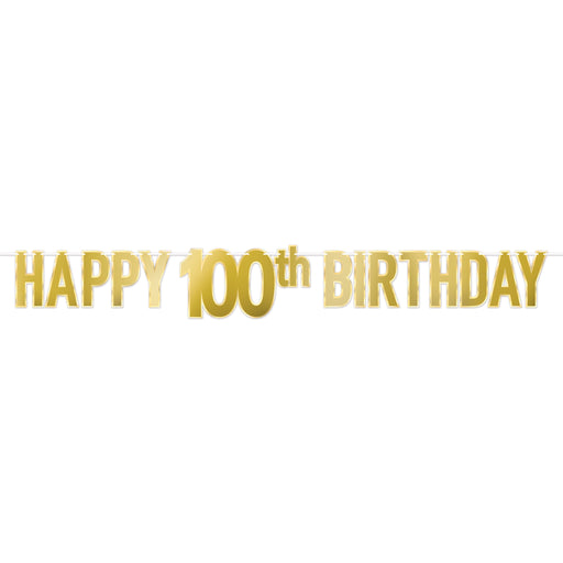 Foil Happy 100th Birthday Banner | 1ct