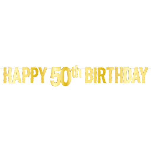 Foil "Happy 50th Birthday" Banner | 1ct