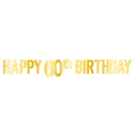 Foil "Happy 60th Birthday" Banner | 1ct