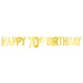 A foil coiled hanging streamer featuring a happy 70th birthday design. Sold as a single piece.