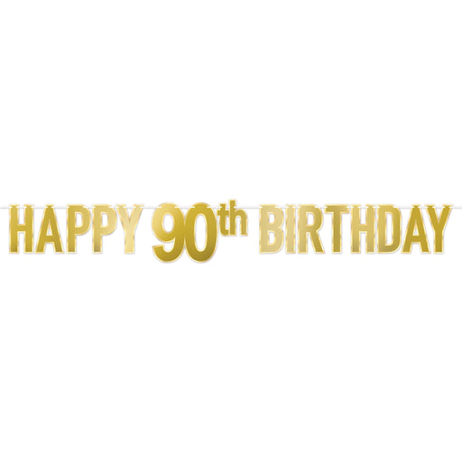 Foil Happy 90th Birthday Banner | 1ct