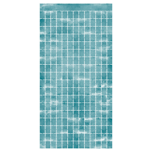 Teal Metallic Square Curtain | 1ct