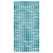 A metallic hanging fringe doorway curtain featuring a square design. Sold as a single piece.