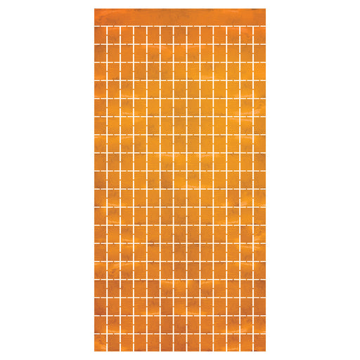 Orange Metallic Square Curtain | 1ct