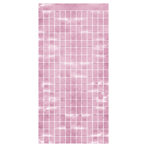 Light Pink Metallic Square Curtain | 1ct