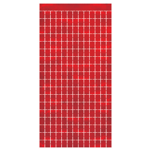 Red Metallic Square Curtain | 1ct
