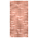 A metallic hanging fringe doorway curtain featuring a square design. Sold as a single piece.