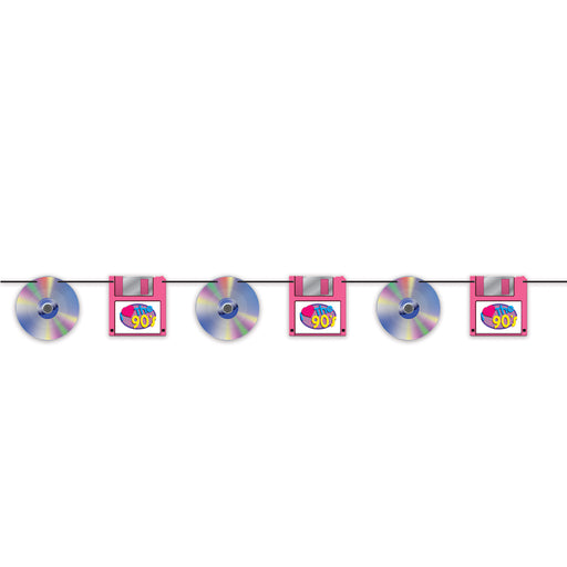 CD & Floppy Disk Garland | 1ct