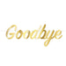 A foil coiled hanging streamer featuring a goodbye design. Sold as a single piece.