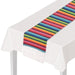 A fabric table runner printed with a fiesta design. Sold as a single piece.