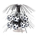 A hanging cascade centerpiece featuring a soccer ball design. Sold as a single piece.