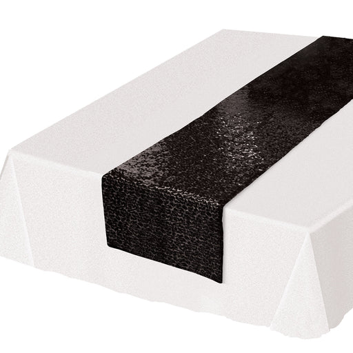 Black Sequined Table Runner | 1ct