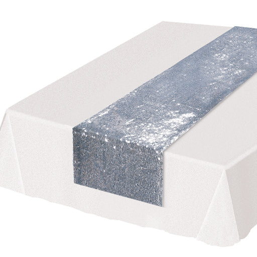 Silver Sequined Table Runner | 1ct