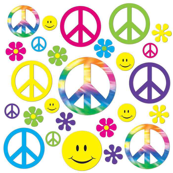 A set of flat die-cut cutouts featuring a retro 60's design. Comes in a pack of 42.