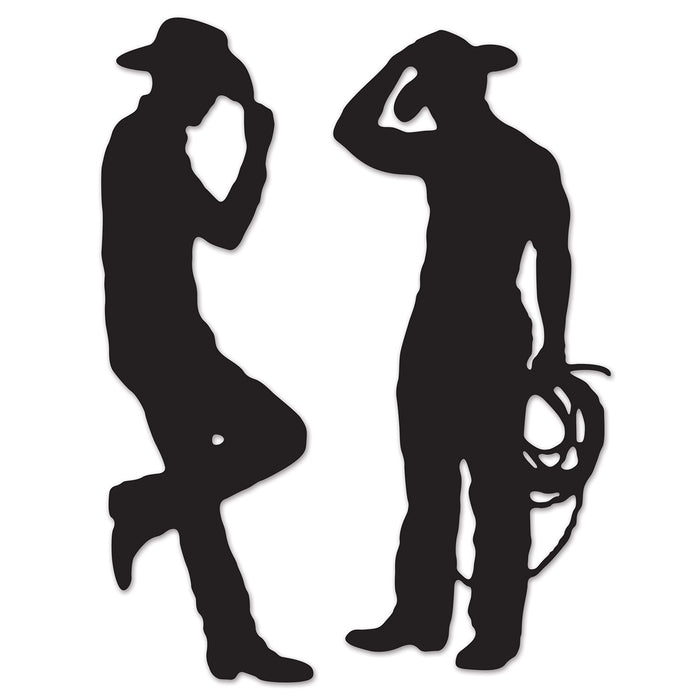 A set of flat die-cut silhouettes featuring a cowboy design. Comes in a pack of 2.