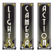 A set of flat die-cut cutouts featuring a lights, camera, action design. Comes in a pack of 3.