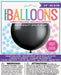 Gender reveal 24-inch black latex balloon package with pink and blue confetti packs for a surprise reveal party.
